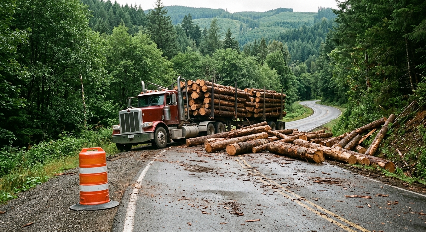 Edmonson County Road Closed Indefinitely After Logging Truck Accident